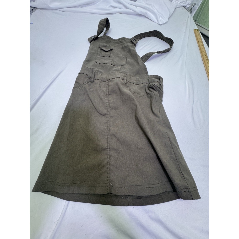 Like An Angel Women M Army Green Overall Dress Stretchy Preppy Short Mini Romper